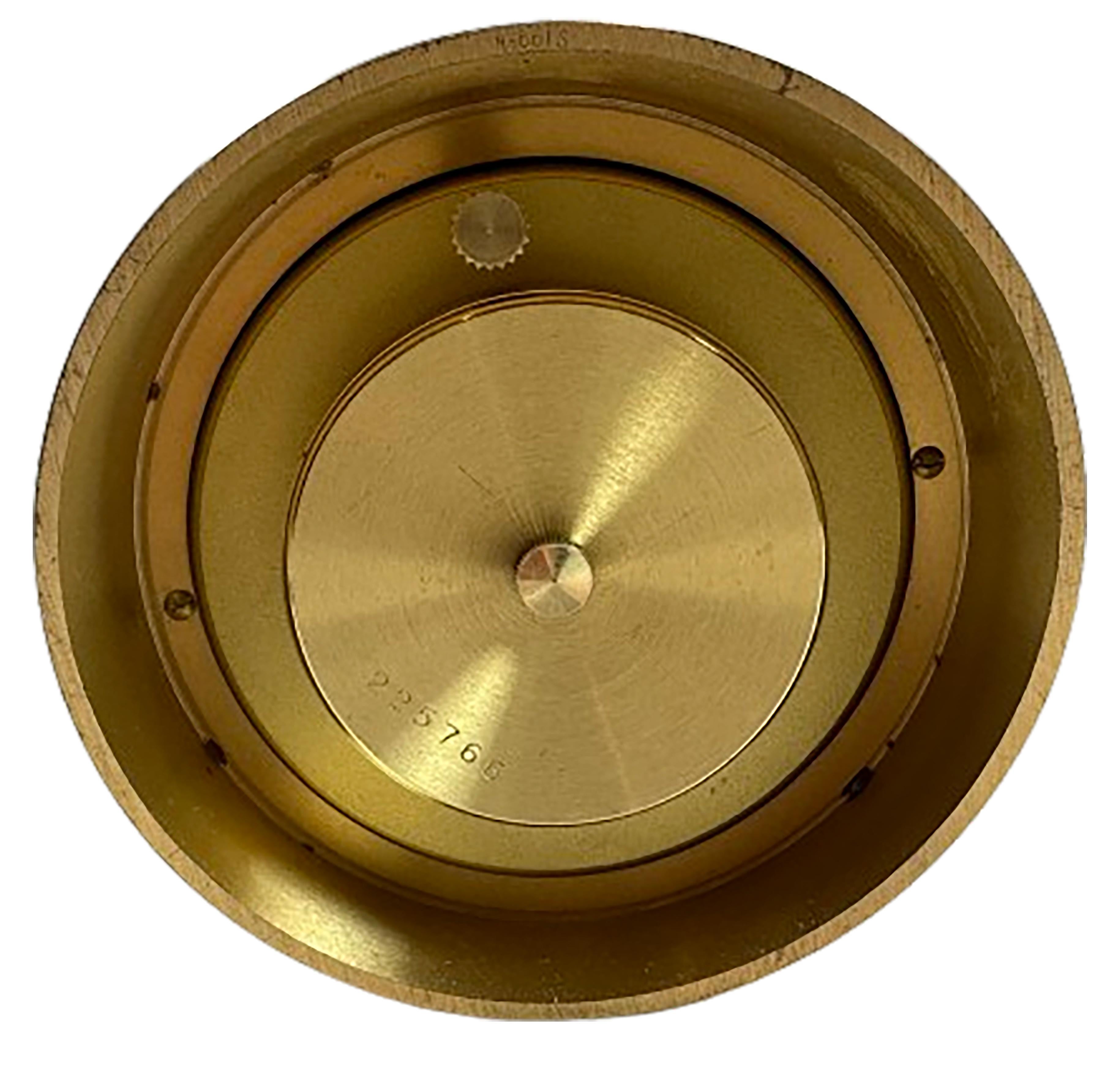 Tiffany Swiss Gold and Brass Atlas Table Clock In Good Condition In Dallas, TX