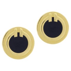 Tiffany T Black Onyx Circle Earrings