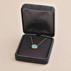 Tiffany T Diamond and Turquoise Circle Pendant