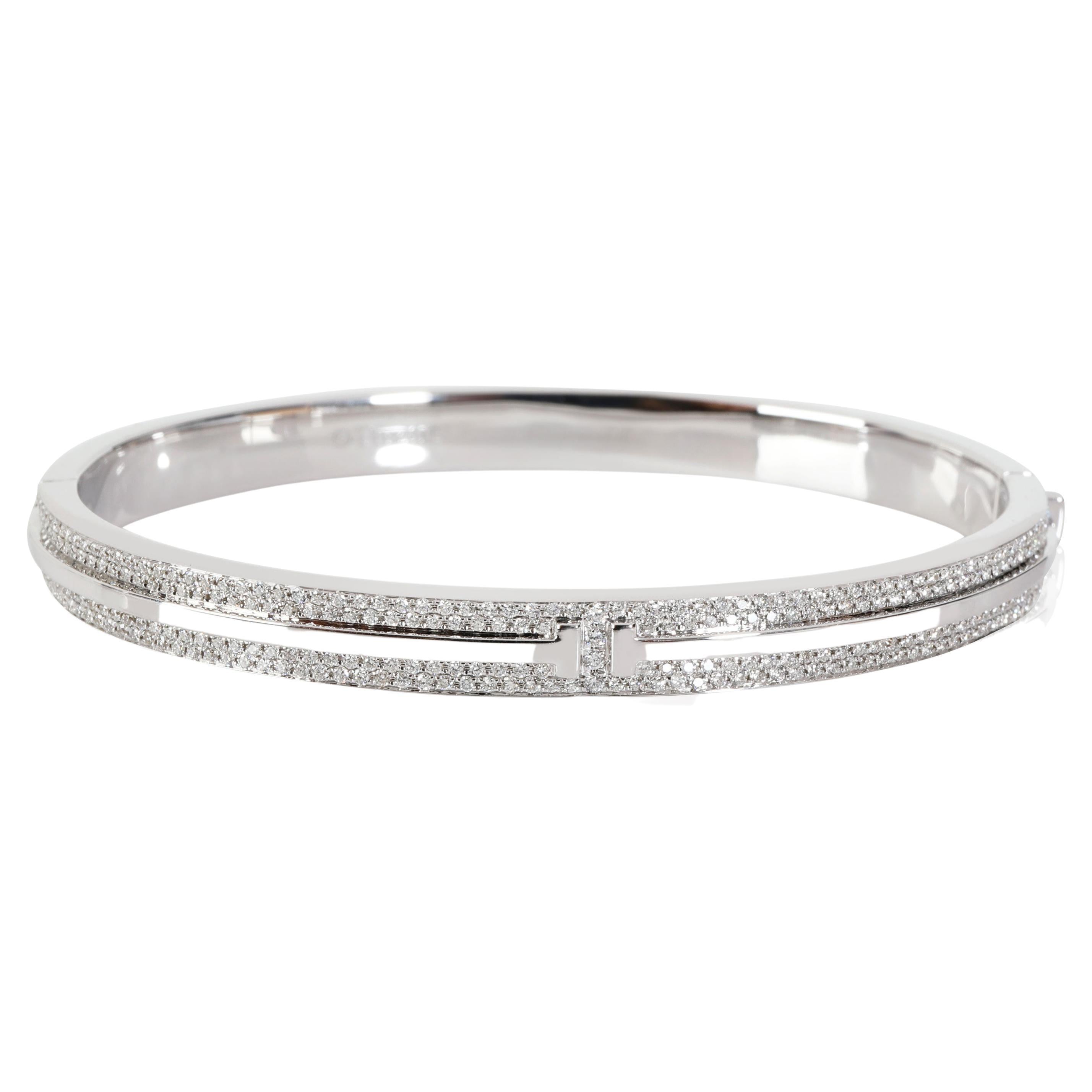 Tiffany T Diamond Bangle in 18k White Gold 0.82 CTW