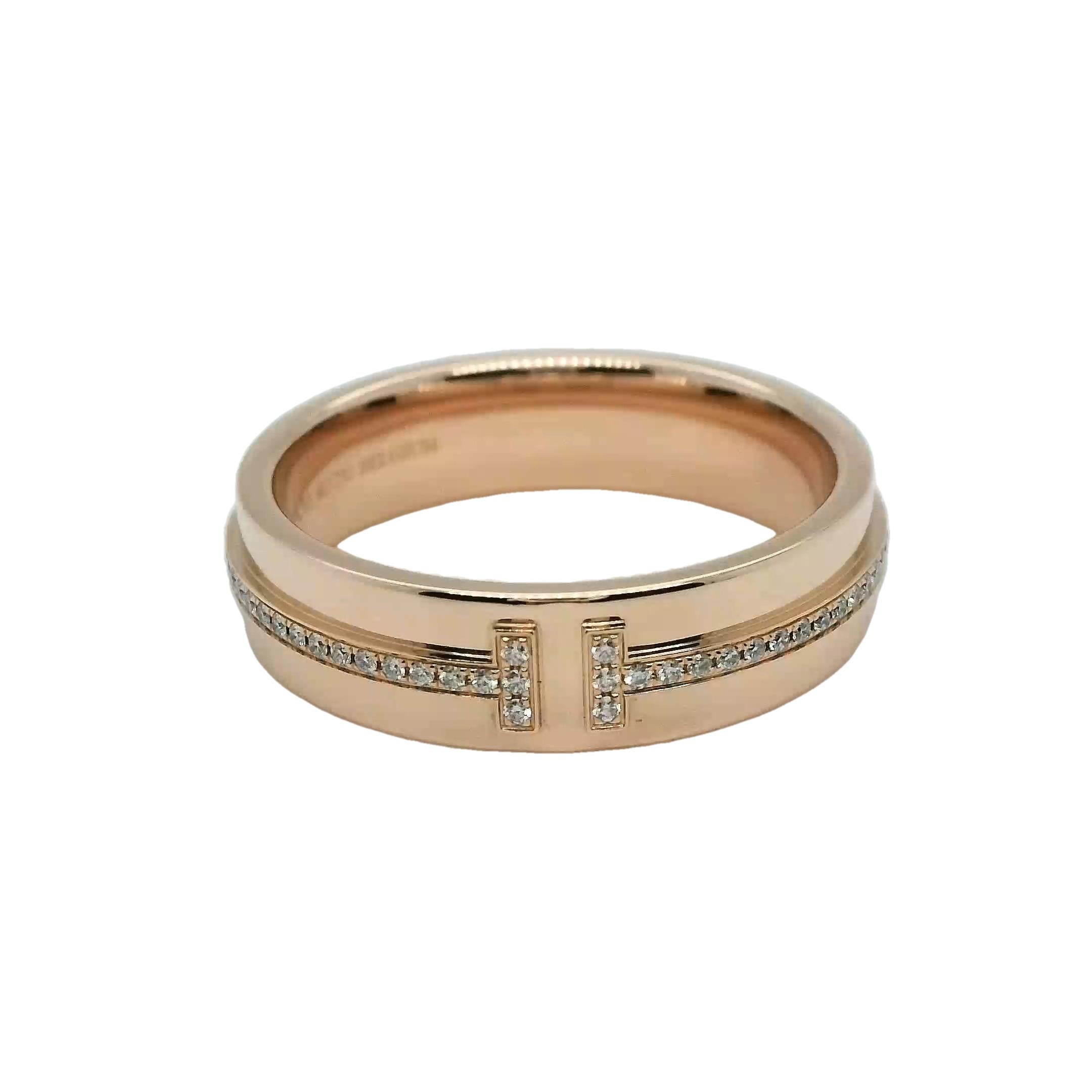 Tiffany T Diamantring aus Roségold, Modellnummer: 60151041 im Zustand „Hervorragend“ im Angebot in Addlestone, GB