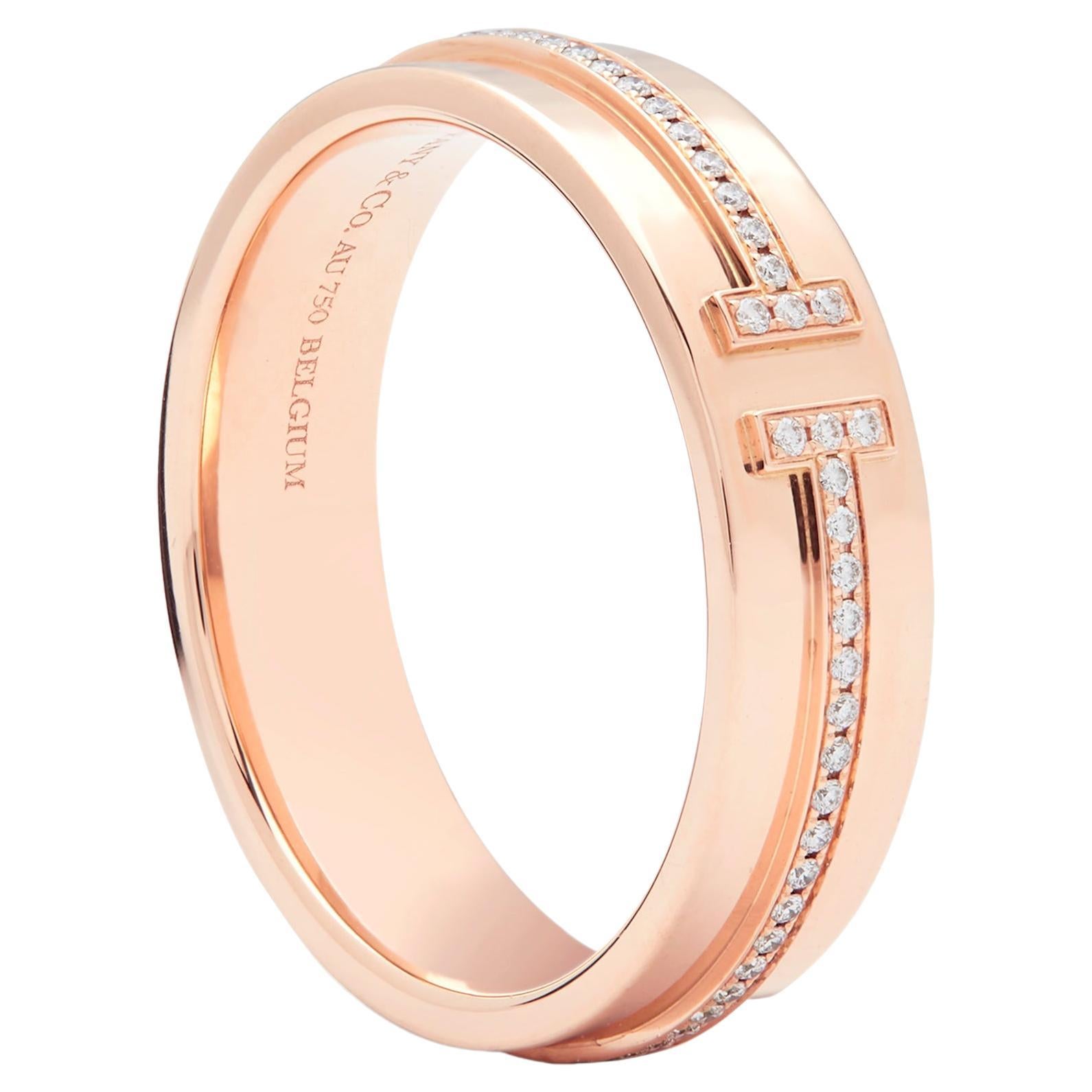 Bague Tiffany T en or rose numéro de modèle : 60151041 en vente
