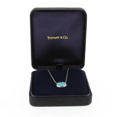 Tiffany & Co. T Diamond Turquoise Circle Pendant Necklace