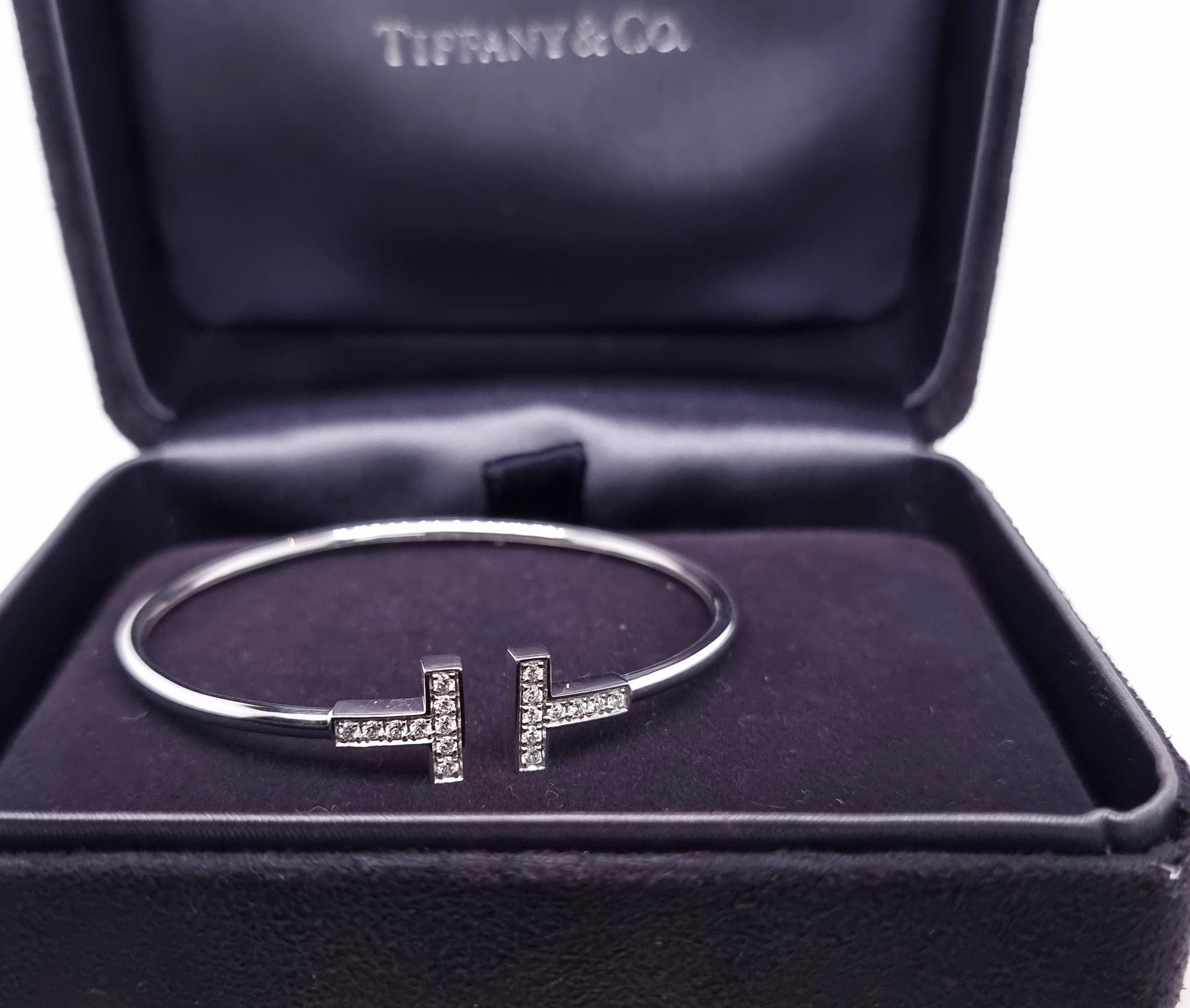 Brilliant Cut Tiffany & Co. T Diamond Wire Bracelet