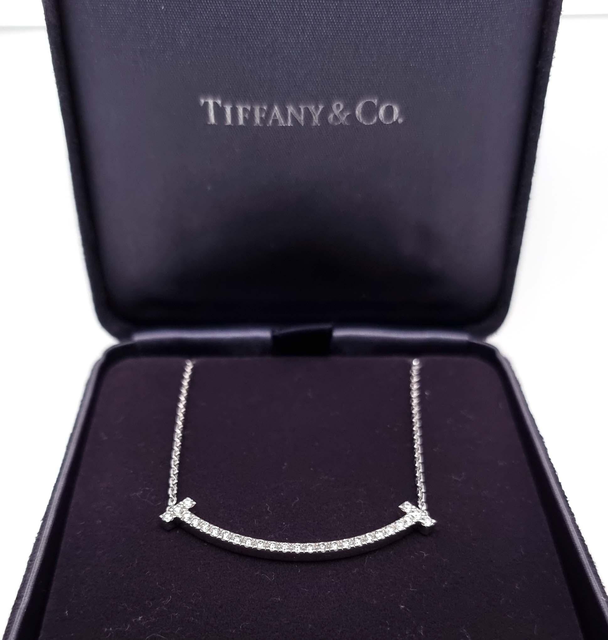 Brilliant Cut Tiffany & Co. T Medium Smile Pendant