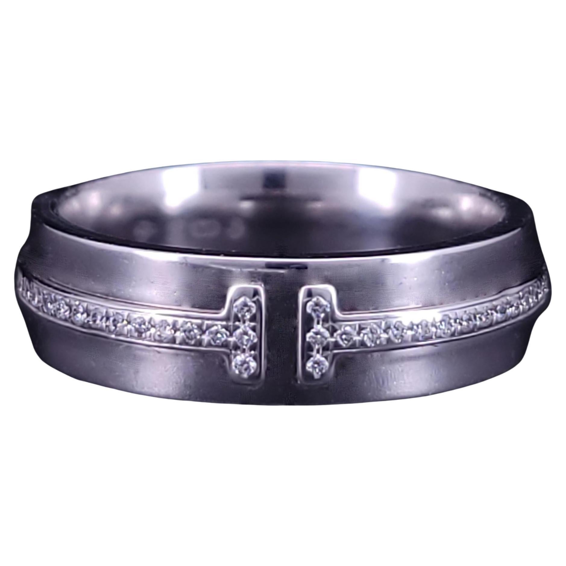 Tiffany T Narrow Diamond ring in 18K White Gold