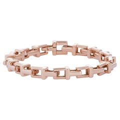 Tiffany Bracelet à maillons en or rose « T », modèle moyen