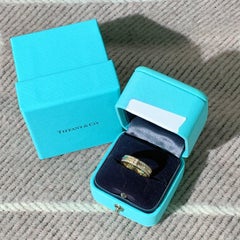Tiffany T Series Double Row Diamond Ring 18K Rose Gold, Size 50