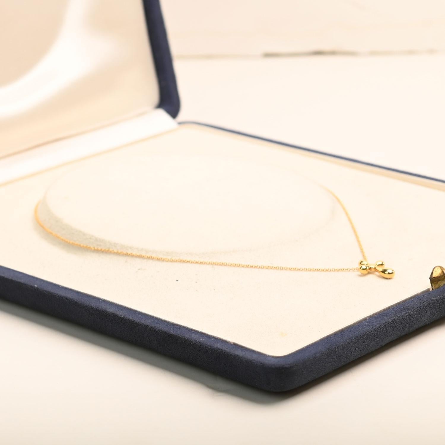 Art Déco Collana Tiffany a forma di T, oro giallo 18 carati in vendita