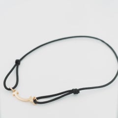 Tiffany T Smile Bracelet in Rose Gold on a Black Cord