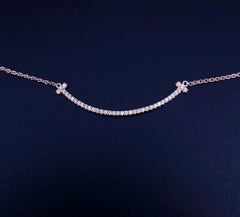 Tiffany T Smile pendant small 18K Rose Gold Diamond .10CT 16-18''