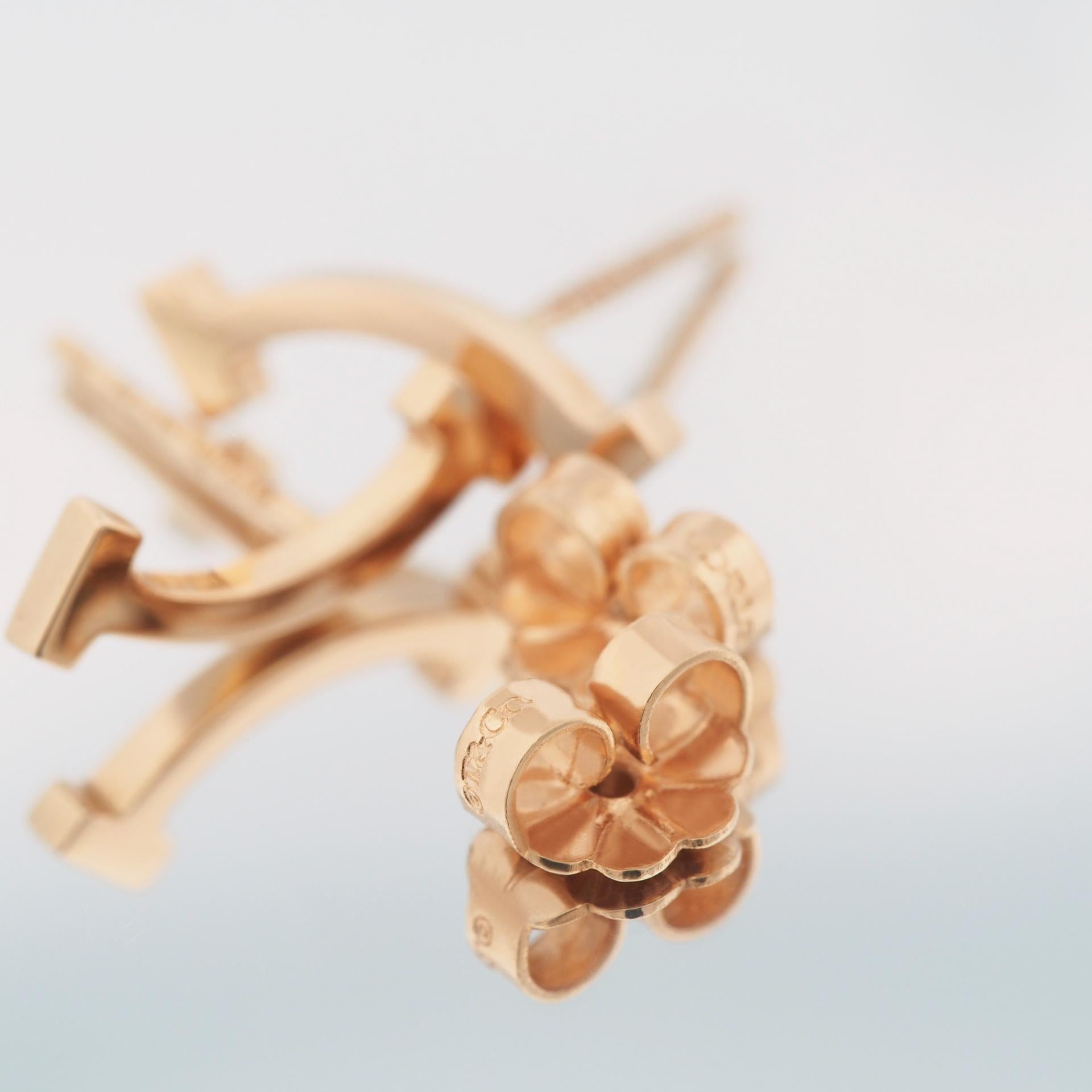 Tiffany T Smile Post Earrings Rose Gold 3