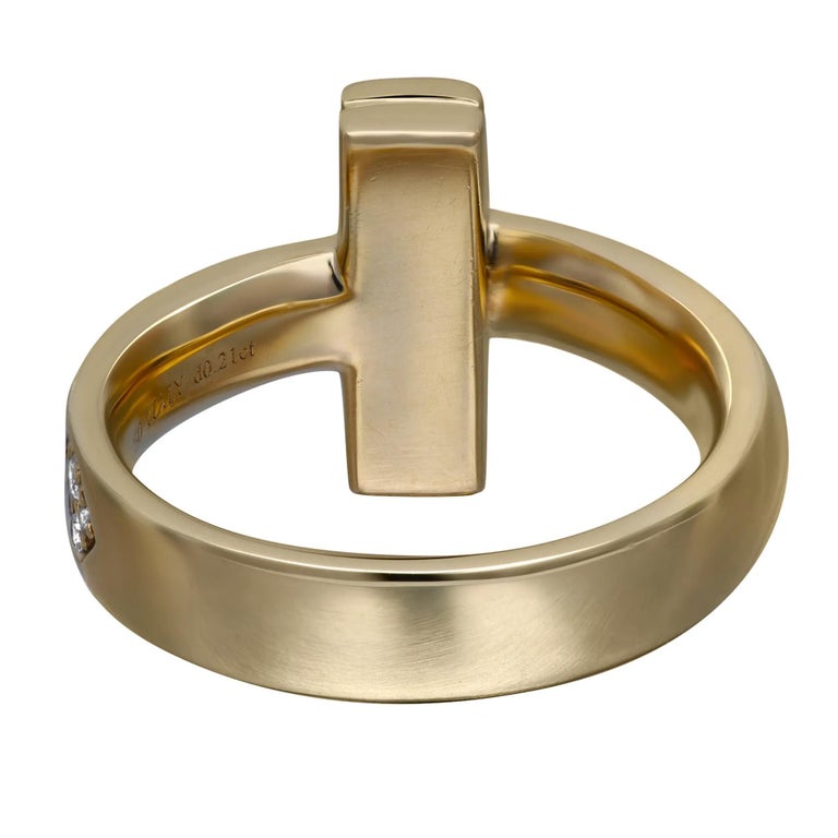 Tiffany T T1 Diamond Ring 18K Yellow Gold 0.19Cttw Size 5.25