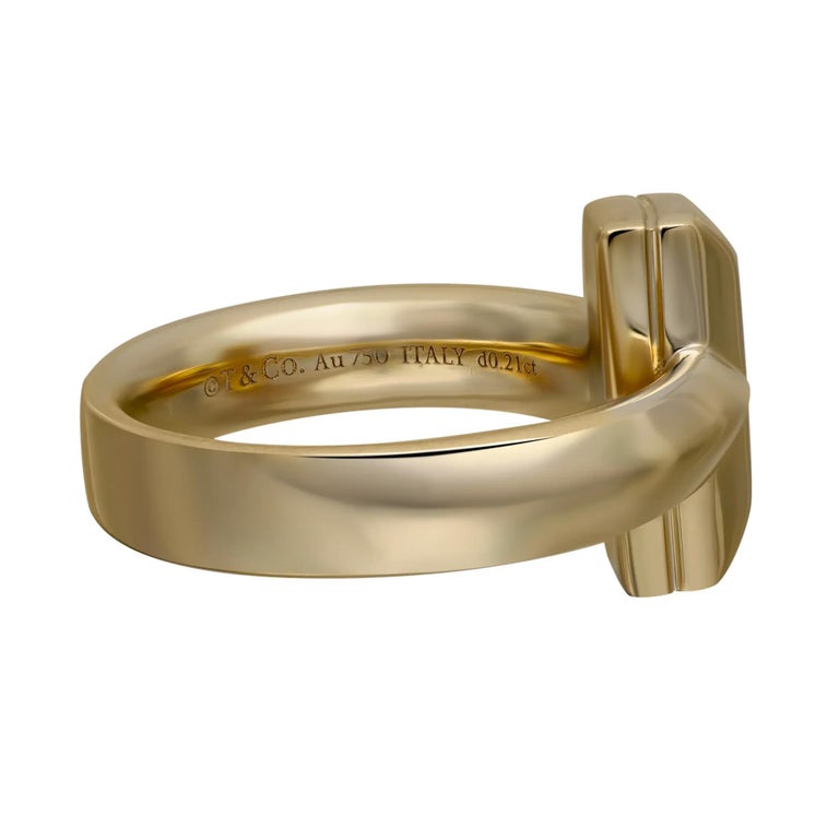 Tiffany T T1 Diamond Ring 18K Yellow Gold 0.19Cttw Size 5.25