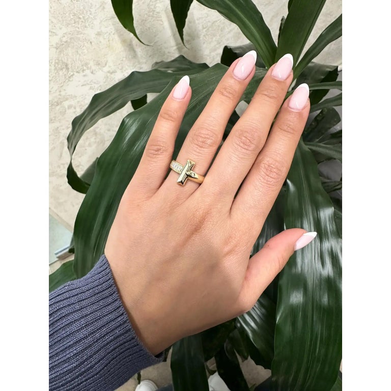 Tiffany T T1 Diamond Ring 18K Yellow Gold 0.19Cttw Size 5.25