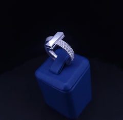 Tiffany T T1 Ring in White Gold with Diamonds, Size 5.25
