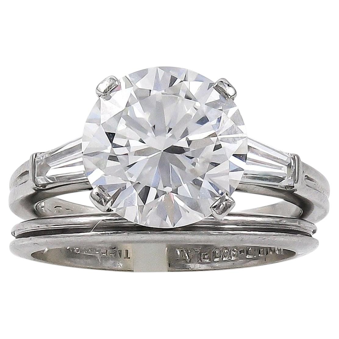 Tiffany Three Stone Diamond Engagement Ring For Sale