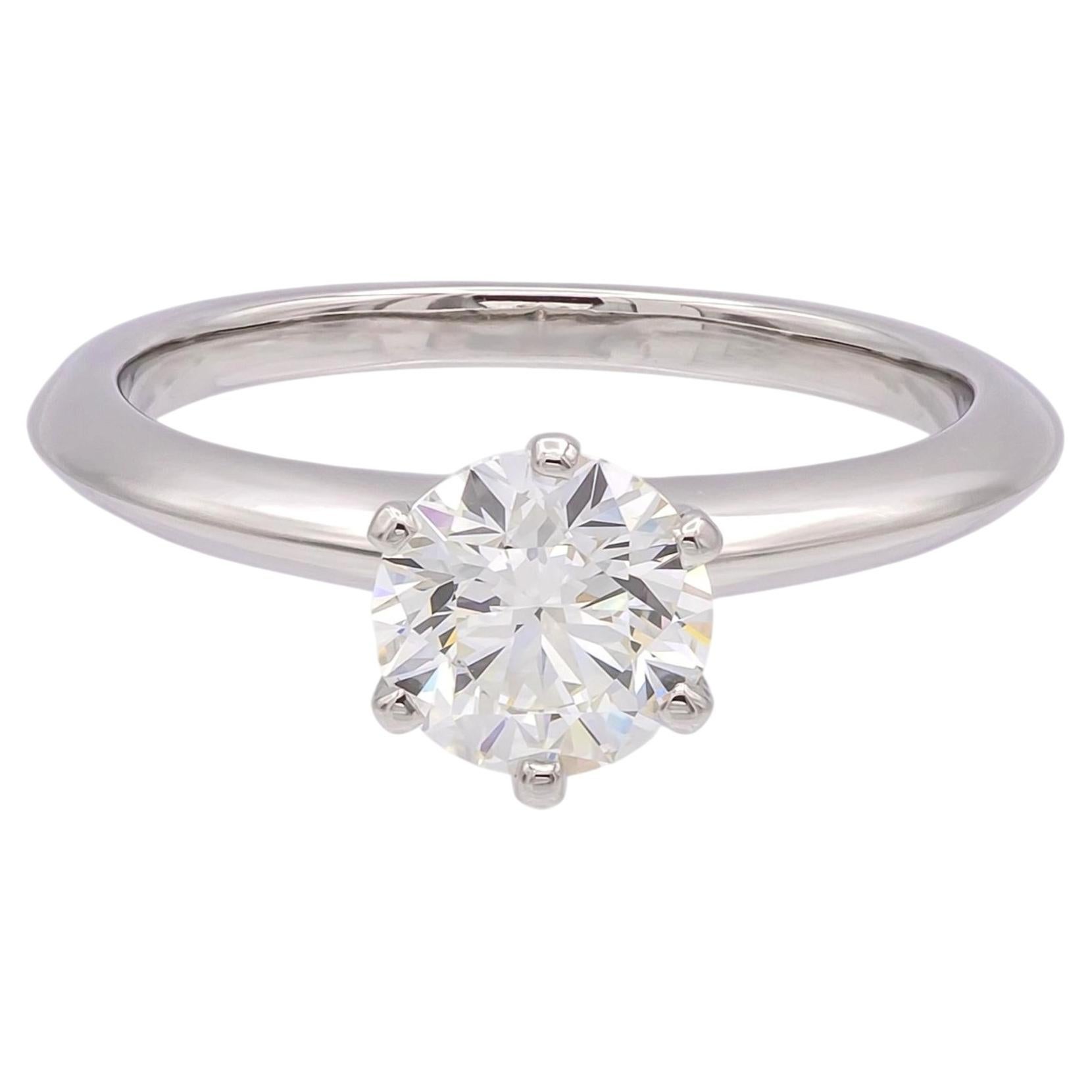 Tiffany &Tiffany & Co. Platinum 1.01 ct Diamond Solitaire Engagement Ring I VVS2