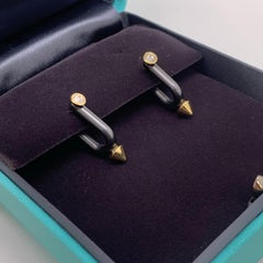 Tiffany Titan 18K Yellow Gold Black Titanium Diamond Earrings
