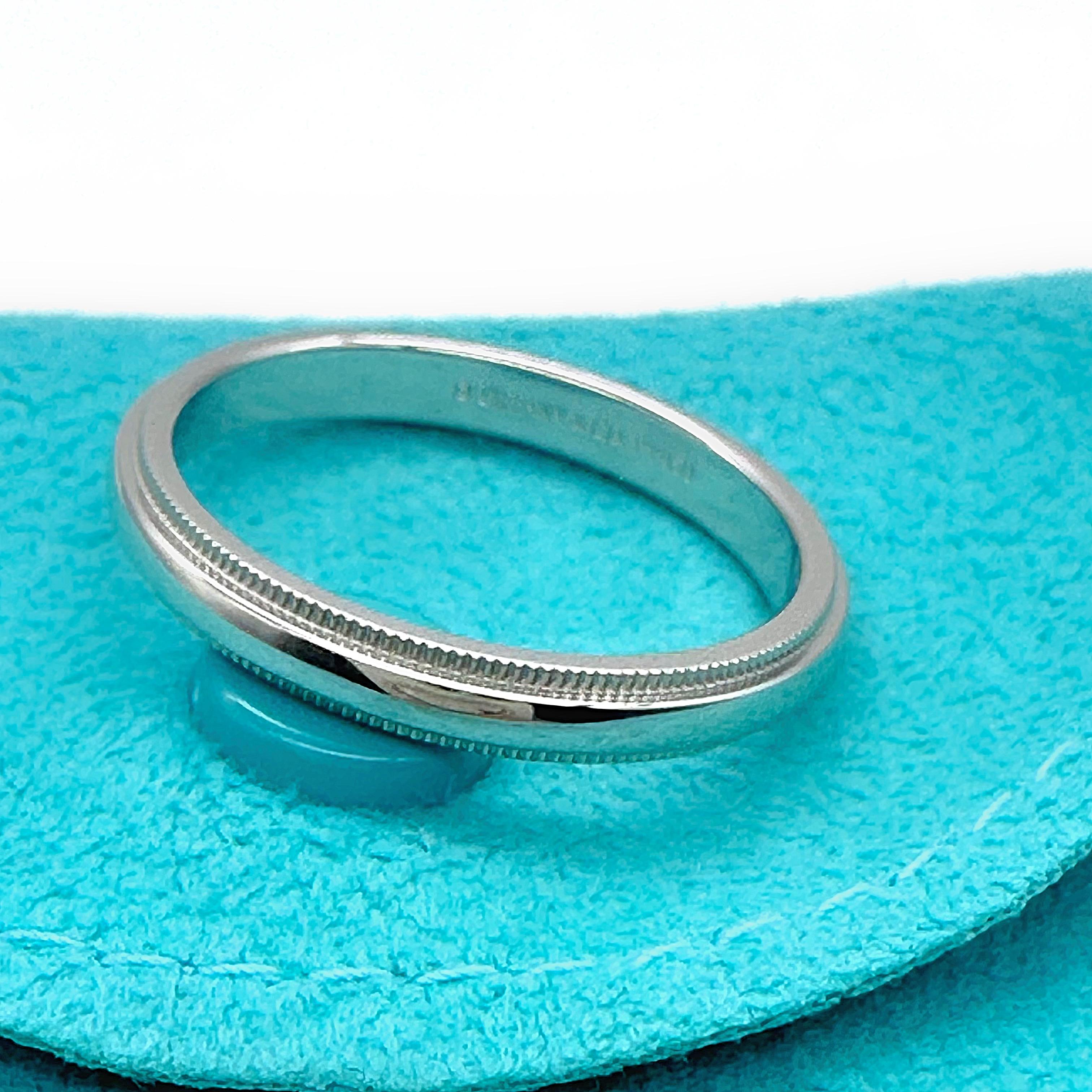 Tiffany Together Milgrain-Ring aus Platin, 3 mm im Angebot 6