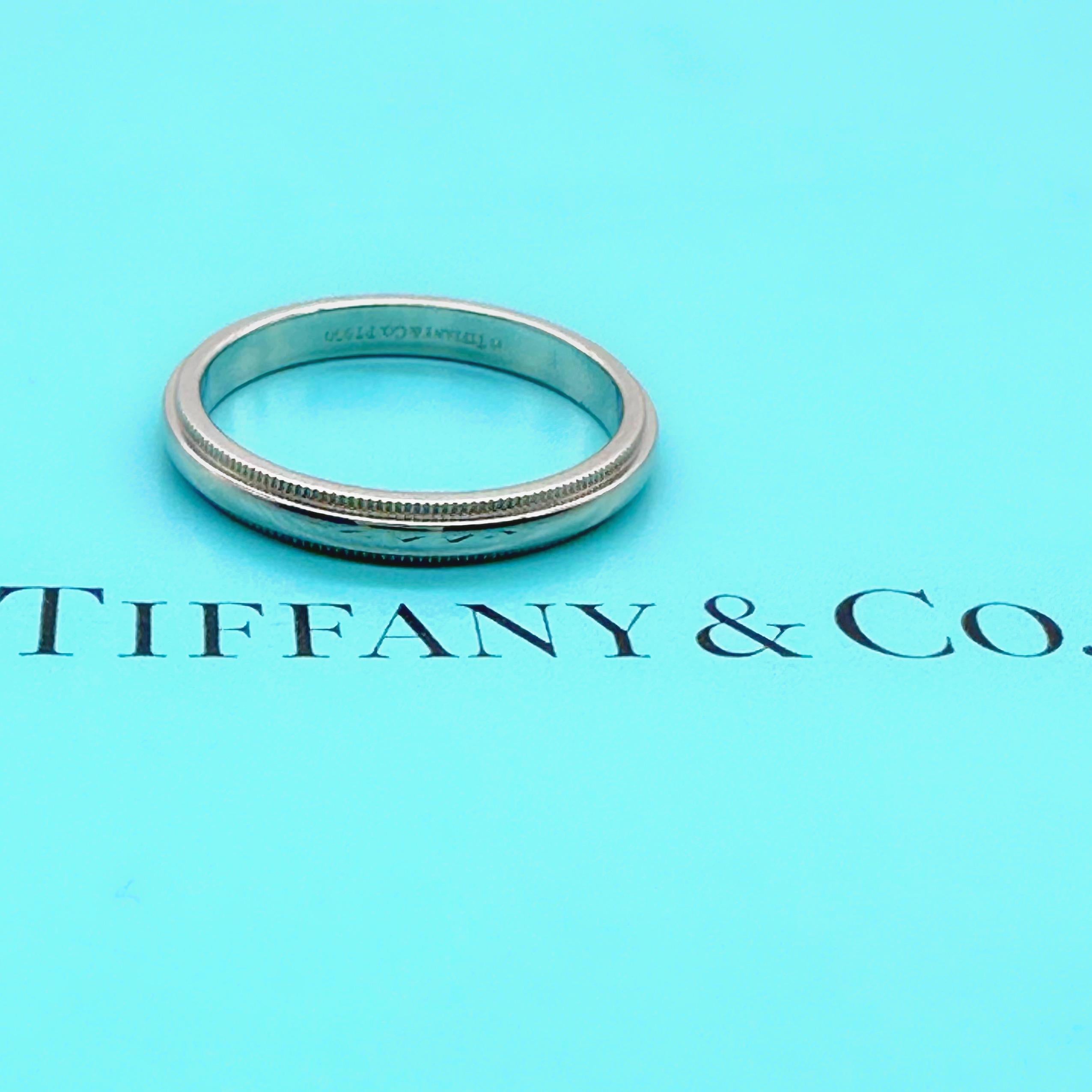 Tiffany Together Milgrain-Ring aus Platin, 3 mm im Angebot 1