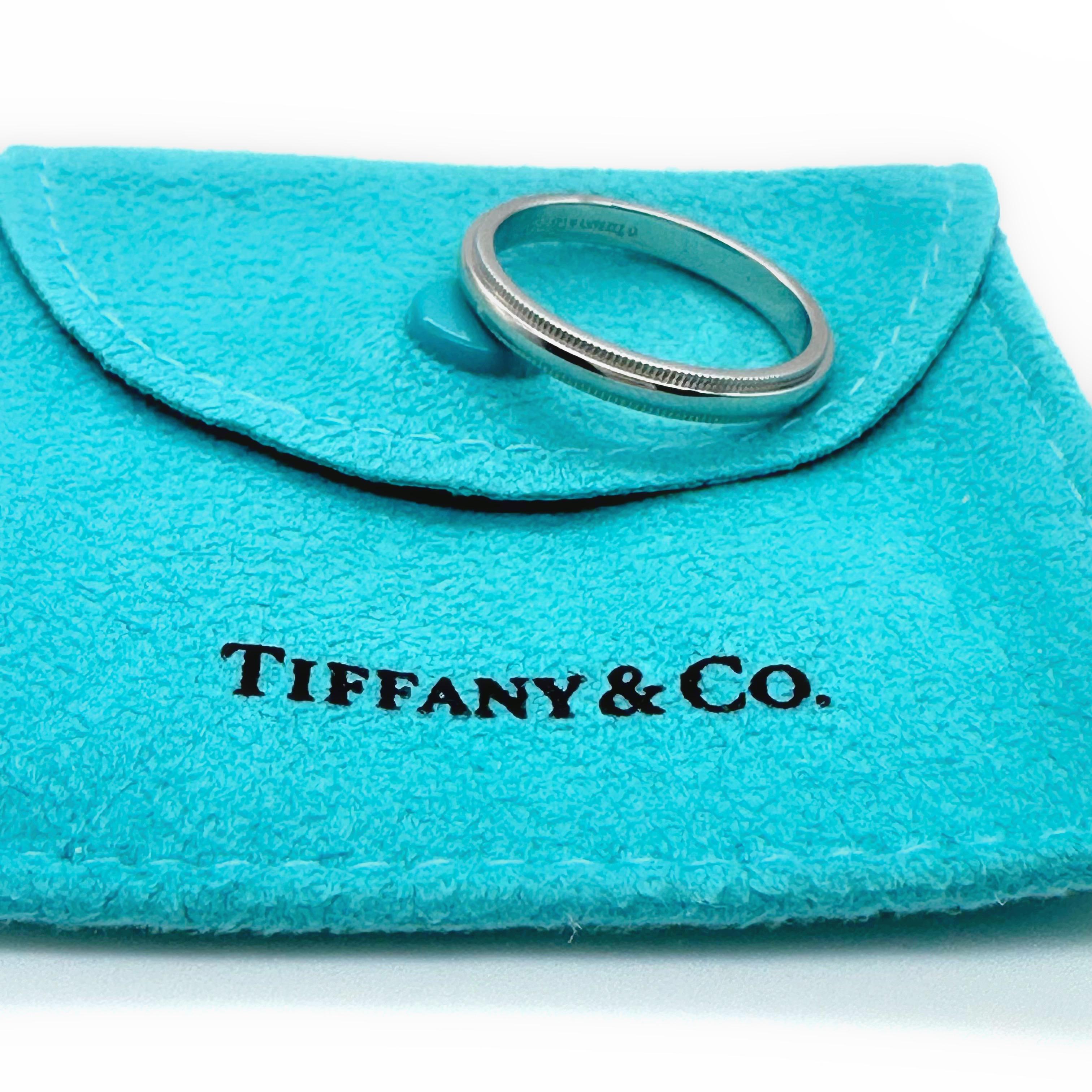 Tiffany Together Milgrain Band Ring in Platinum For Sale 1
