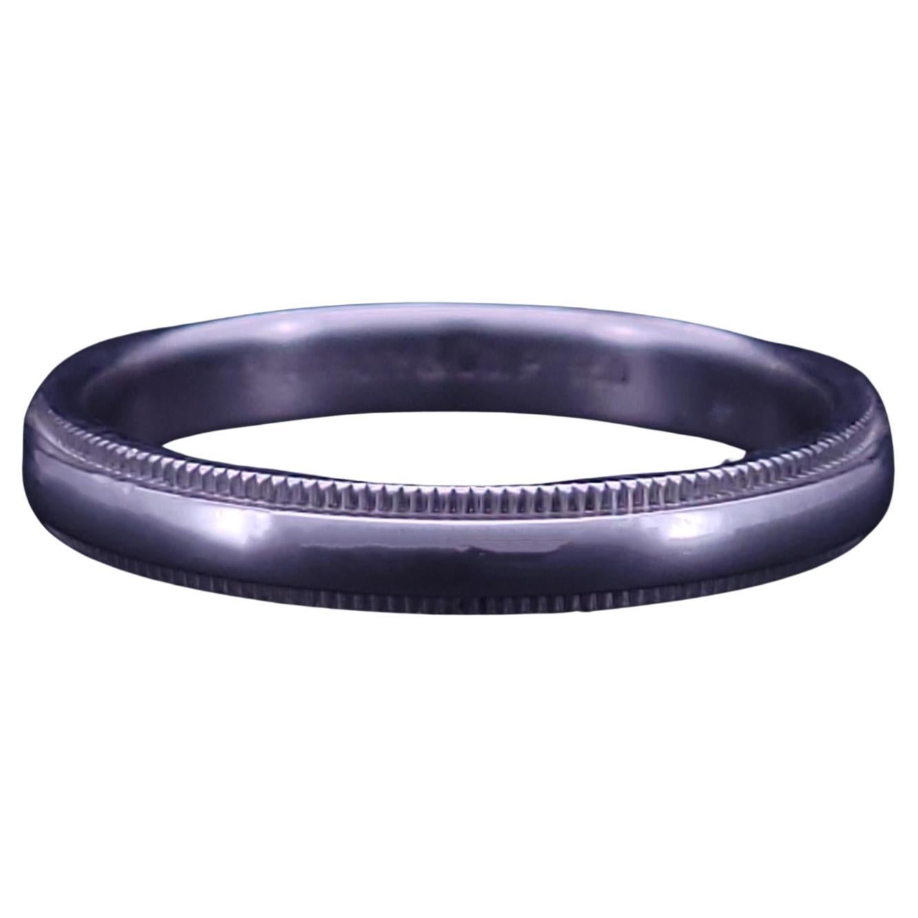 Tiffany Together Milgrain Band Ring in Platinum, 3 mm Wide in vendita
