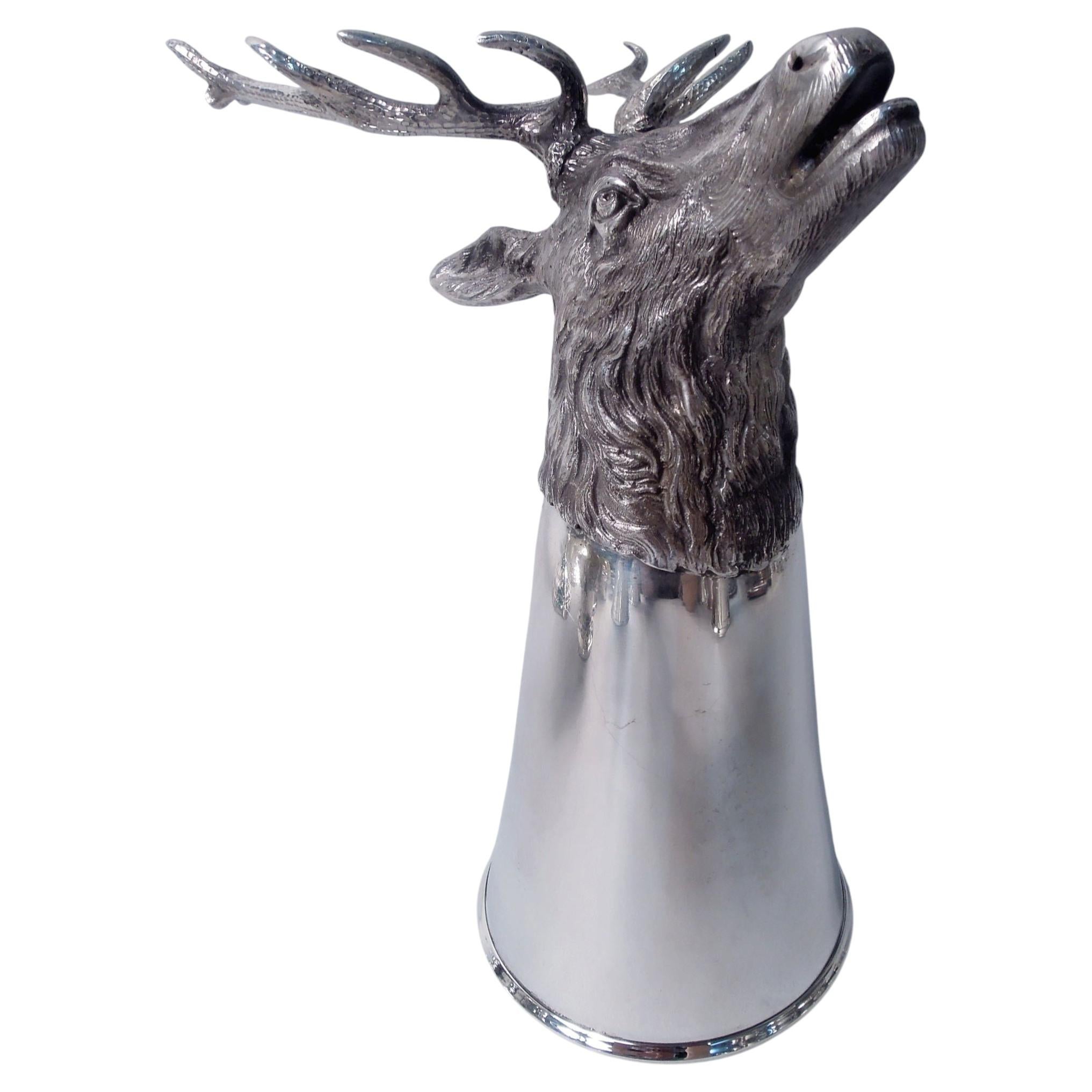 Tiffany Traditional Buck Stag Stirrup Cup with Big Boy Alpha Antlers