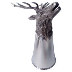 Tiffany Traditional Buck Stag Stirrup Cup with Big Boy Alpha Antlers