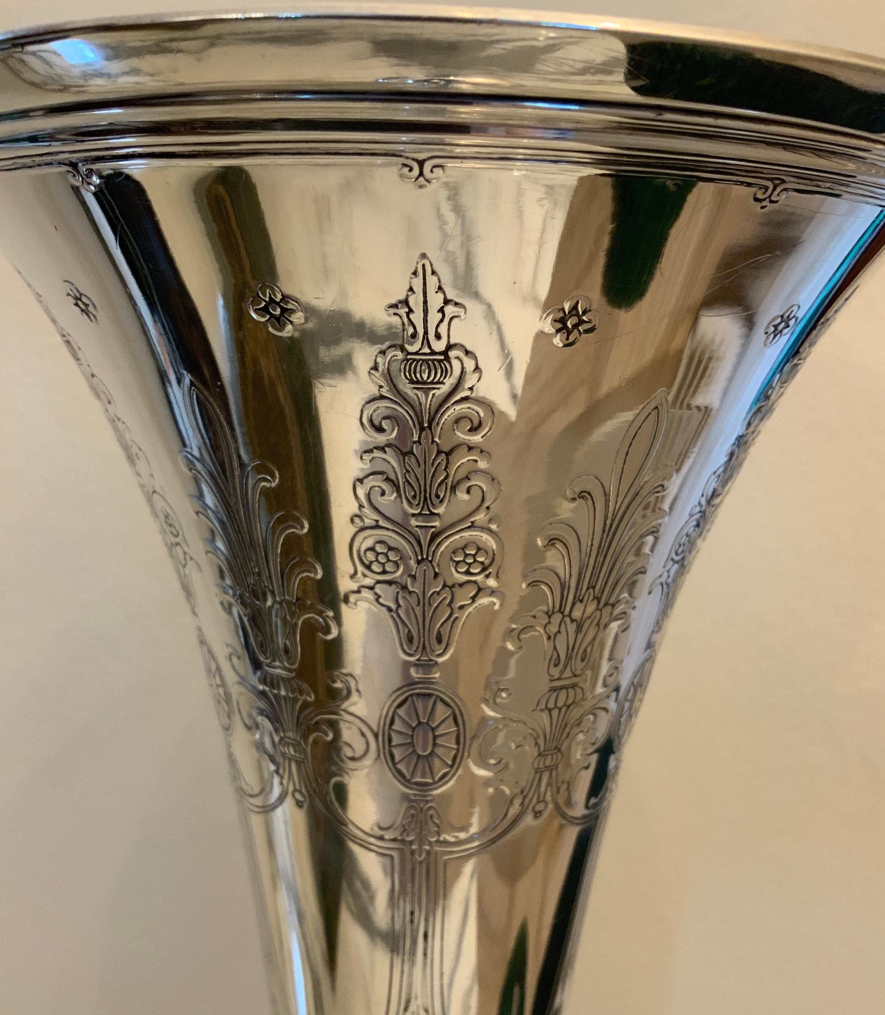 sterling silver trumpet vase