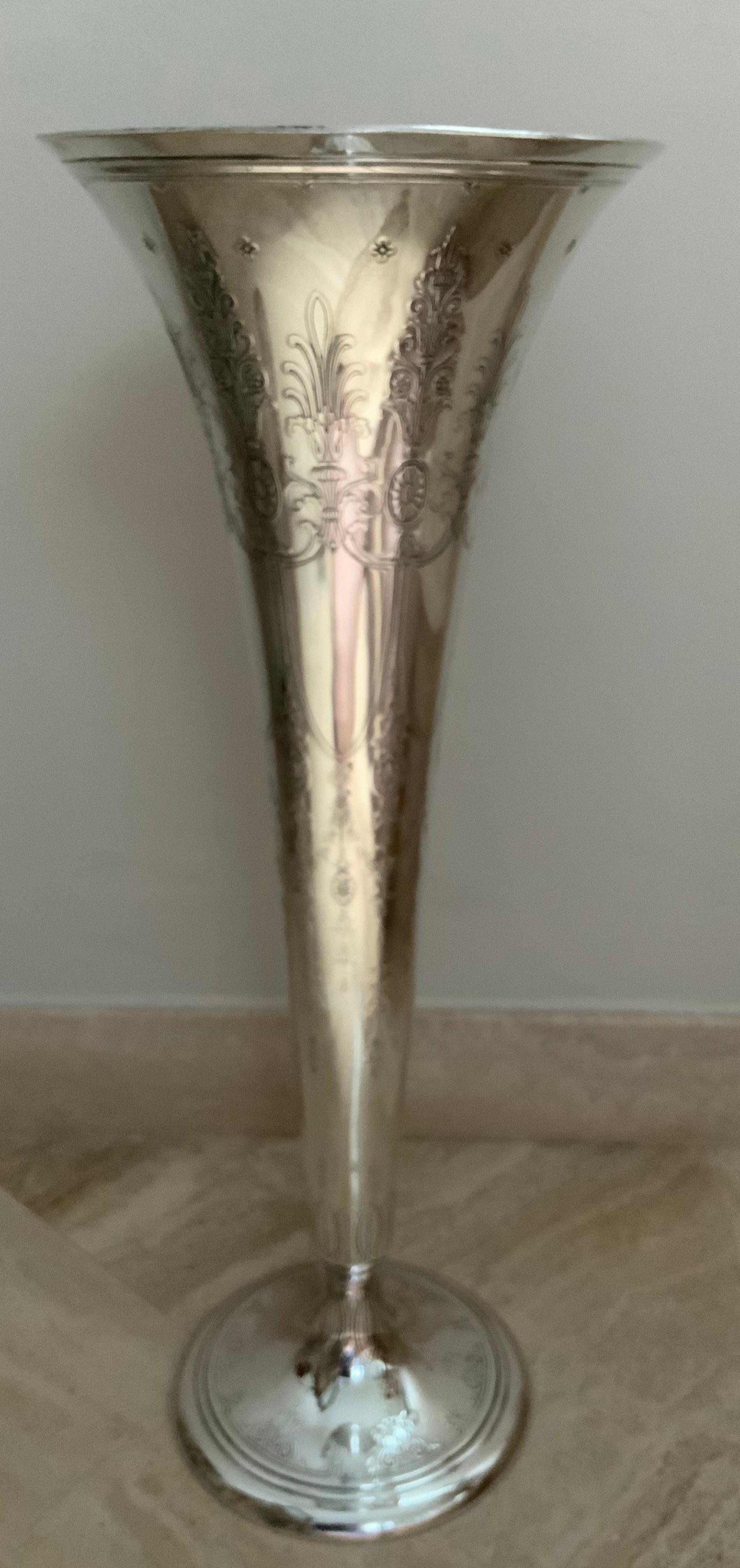Tiffany Trumpet Sterling Flower Vase In Good Condition In Guaynabo, PR