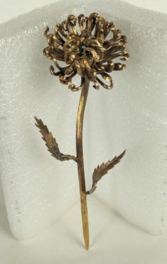 Tiffany Vermeil Emerald and Diamond Chrysanthemum Objet