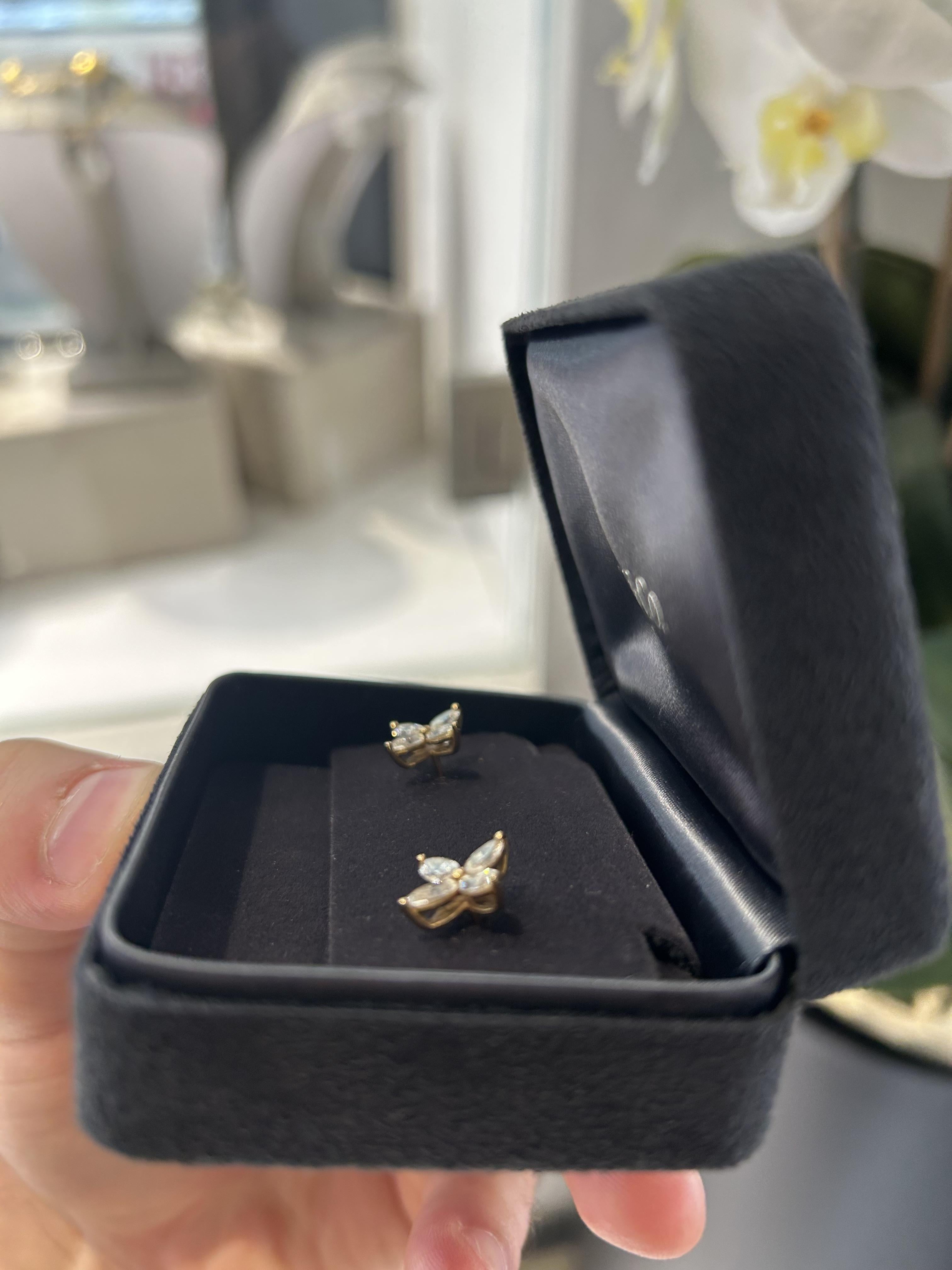 Taglio marquise Tiffany Victoria 18k Rose Gold Earrings in vendita
