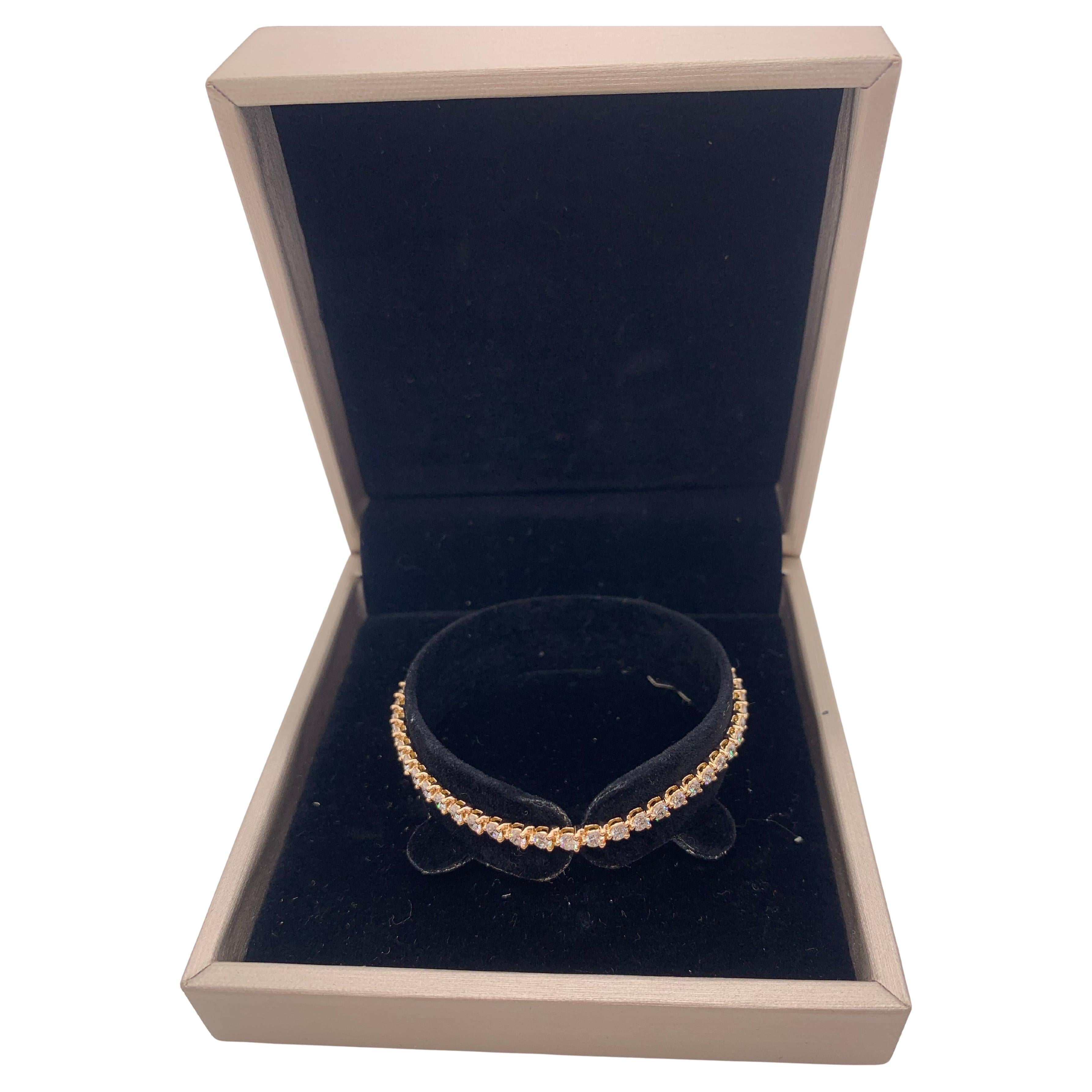 Bracciale Tiffany Victoria in oro rosa 18K con diamanti 17cm
