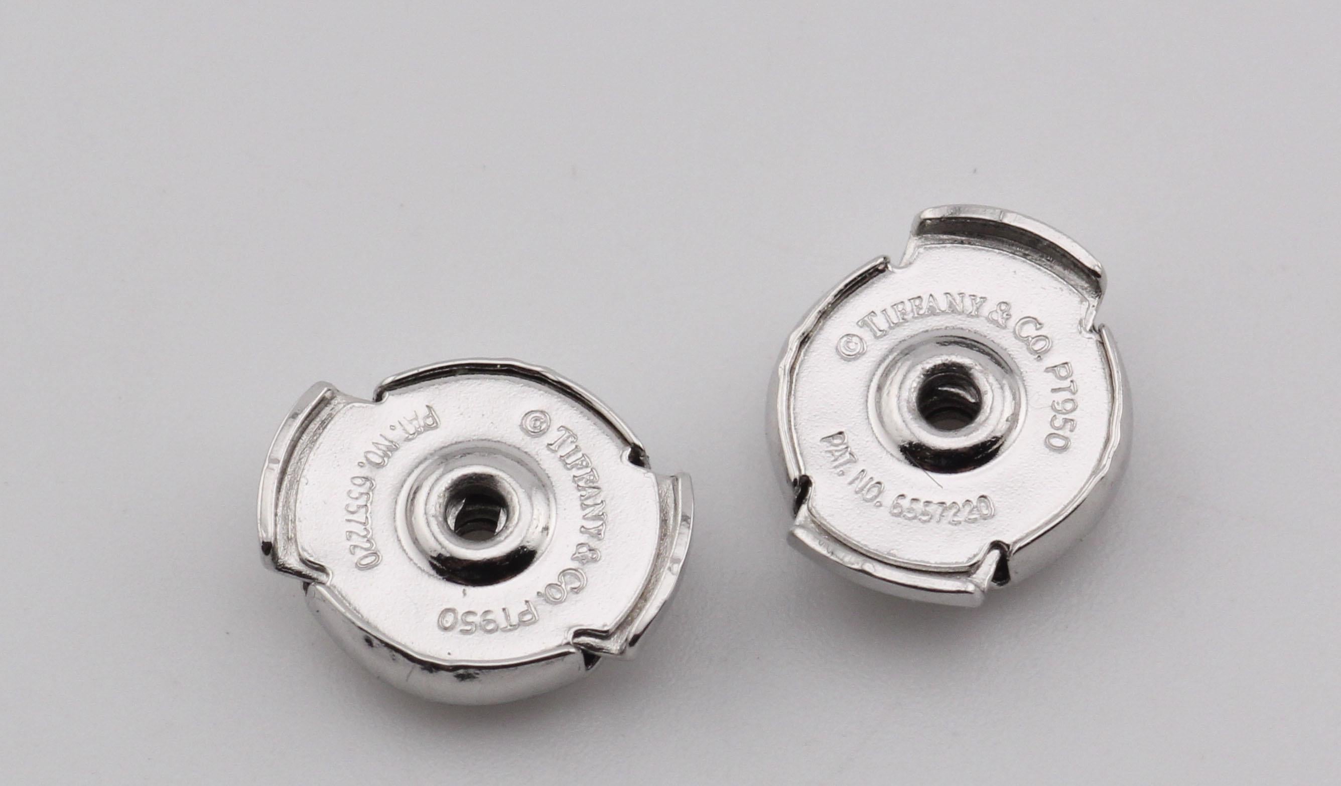 Orecchini Tiffany Victoria in platino con diamante e acquamarina in vendita 4