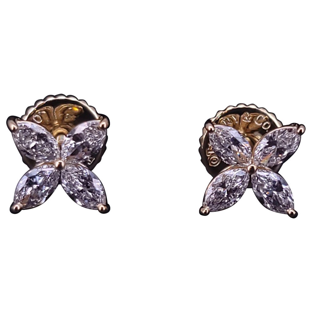 Tiffany Victoria Diamond Earrings in 18K Yellow Gold Large