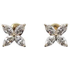 Tiffany Victoria Diamond Earrings in 18K Yellow Gold Large