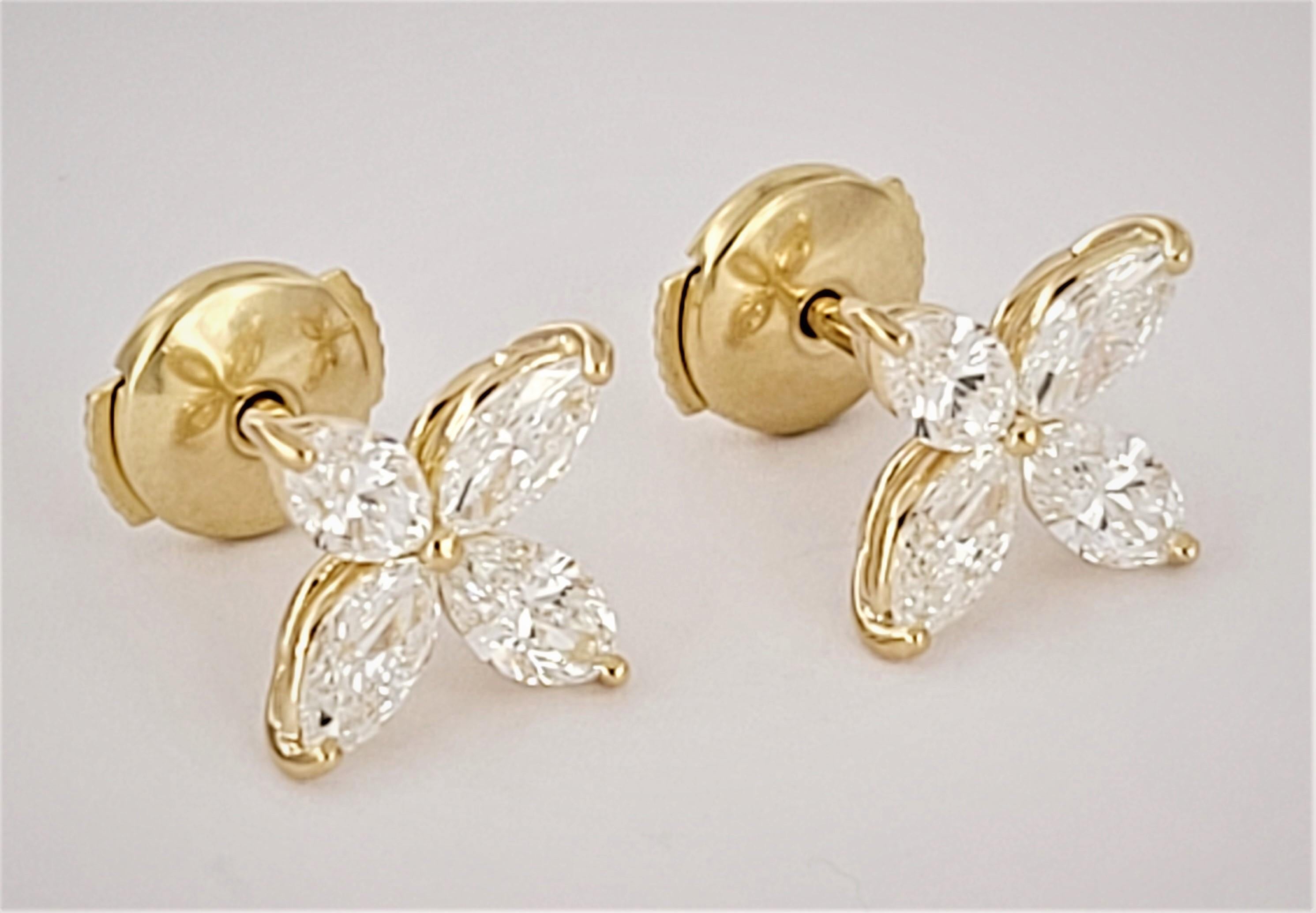 Tiffany Victoria Diamond Earrings in 18K Yellow Gold Medium In New Condition For Sale In New York, NY