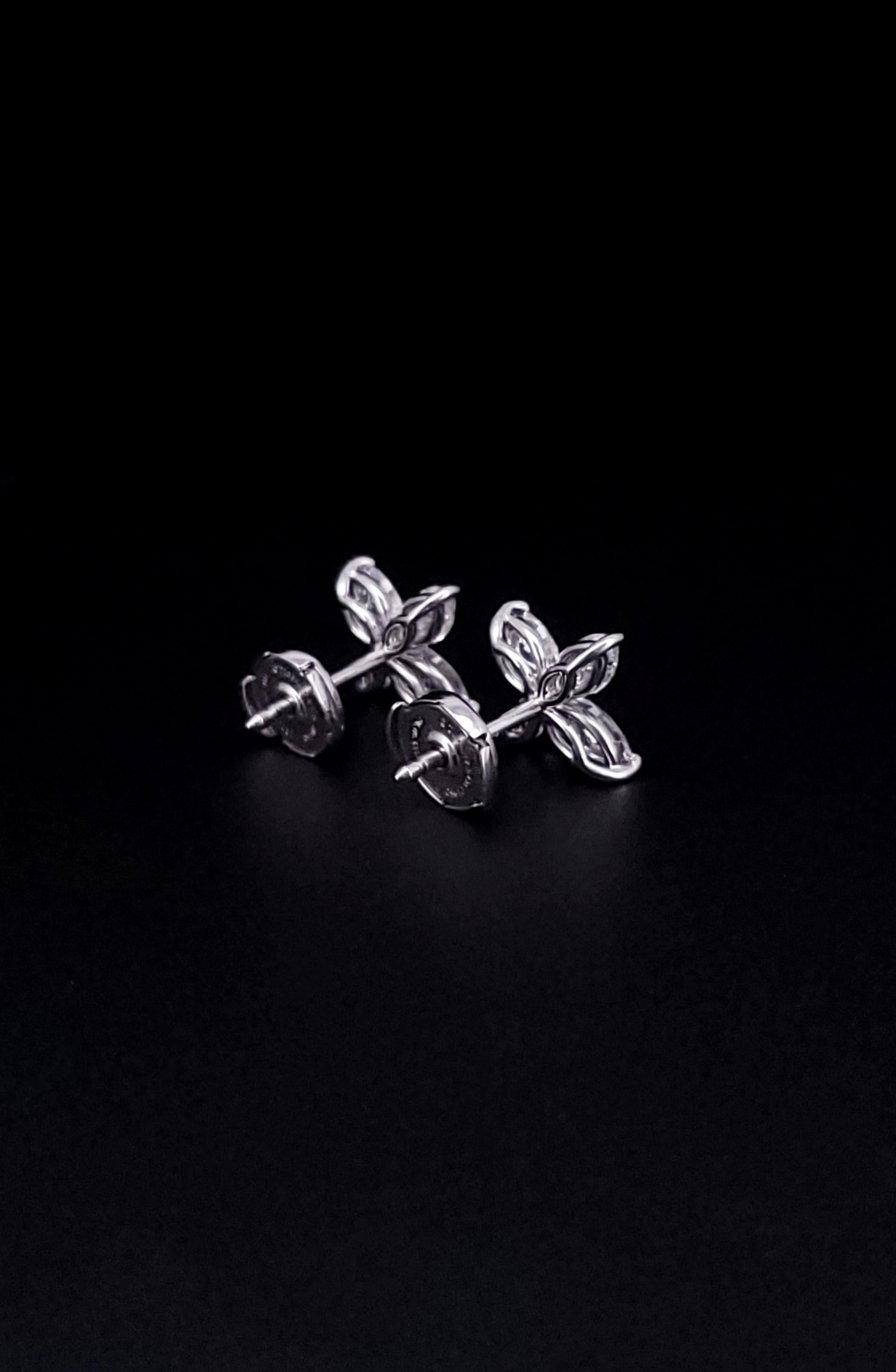 Boucles d'oreilles Tiffany Victoria Diamant en PT950 Large Excellent état - En vente à New York, NY