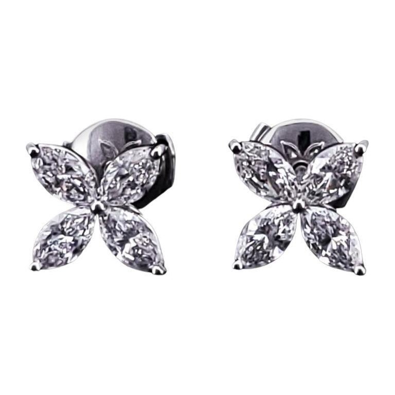 Boucles d'oreilles Tiffany Victoria Diamant en PT950 Large