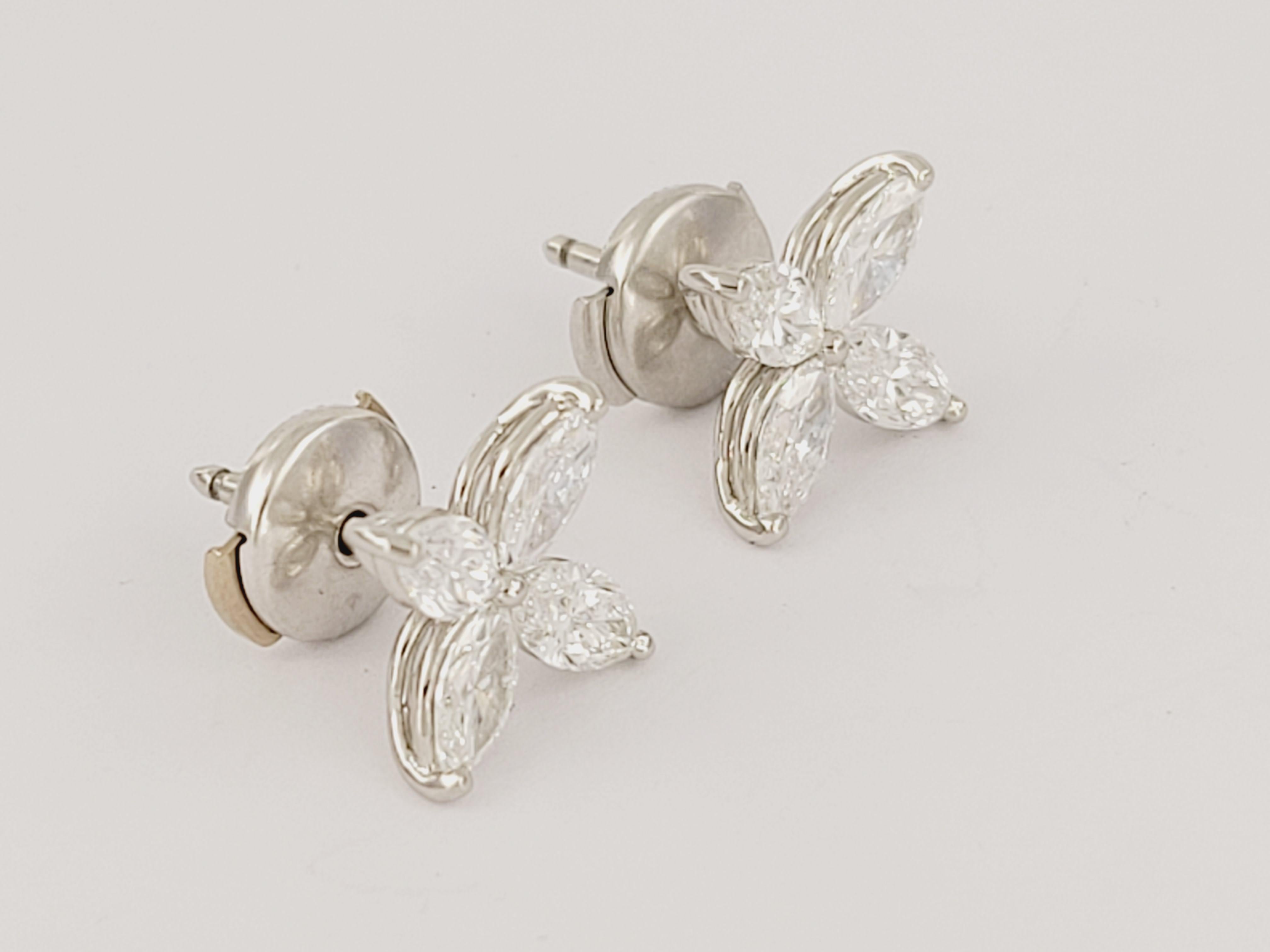 Tiffany Victoria Diamond Earrings in PT950 Medium For Sale 1