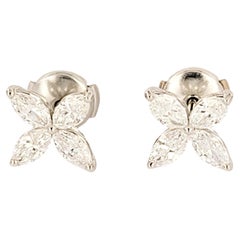 Used Tiffany Victoria Diamond Earrings in PT950 Medium