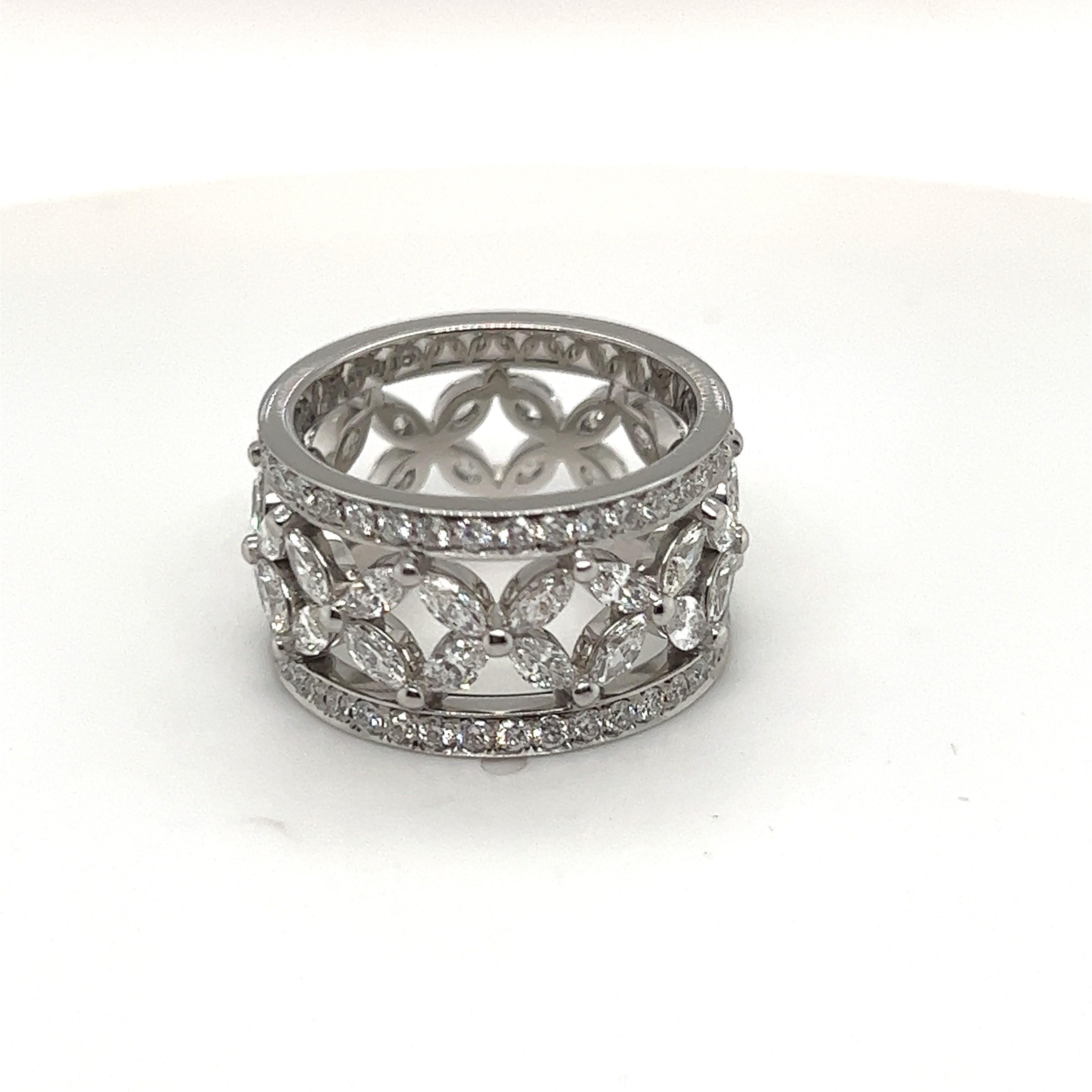 Tiffany & Co. Victoria Platinum and Diamond Band Ring New with Box In New Condition In New York, NY