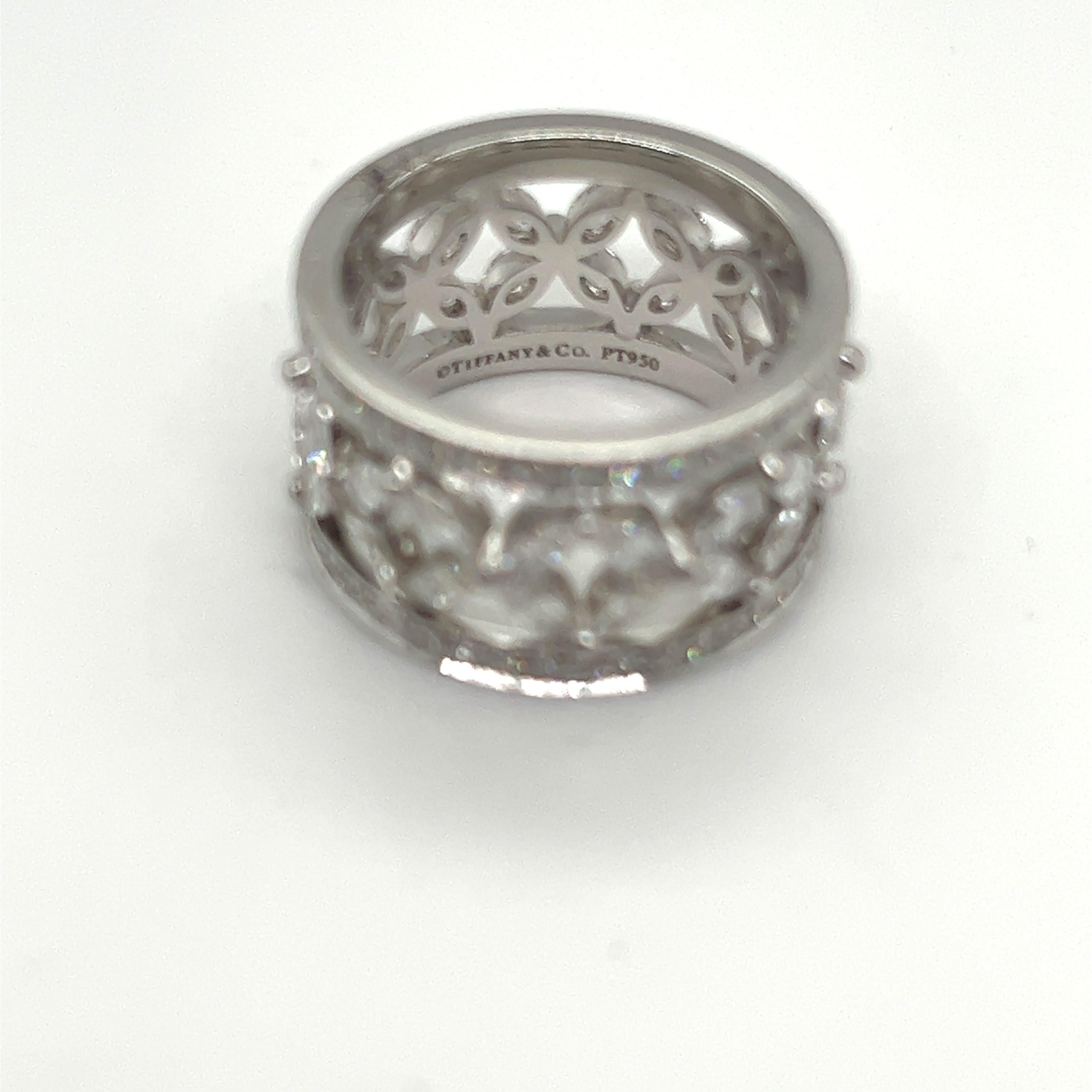 Women's Tiffany & Co. Victoria Platinum and Diamond Band Ring New with Box