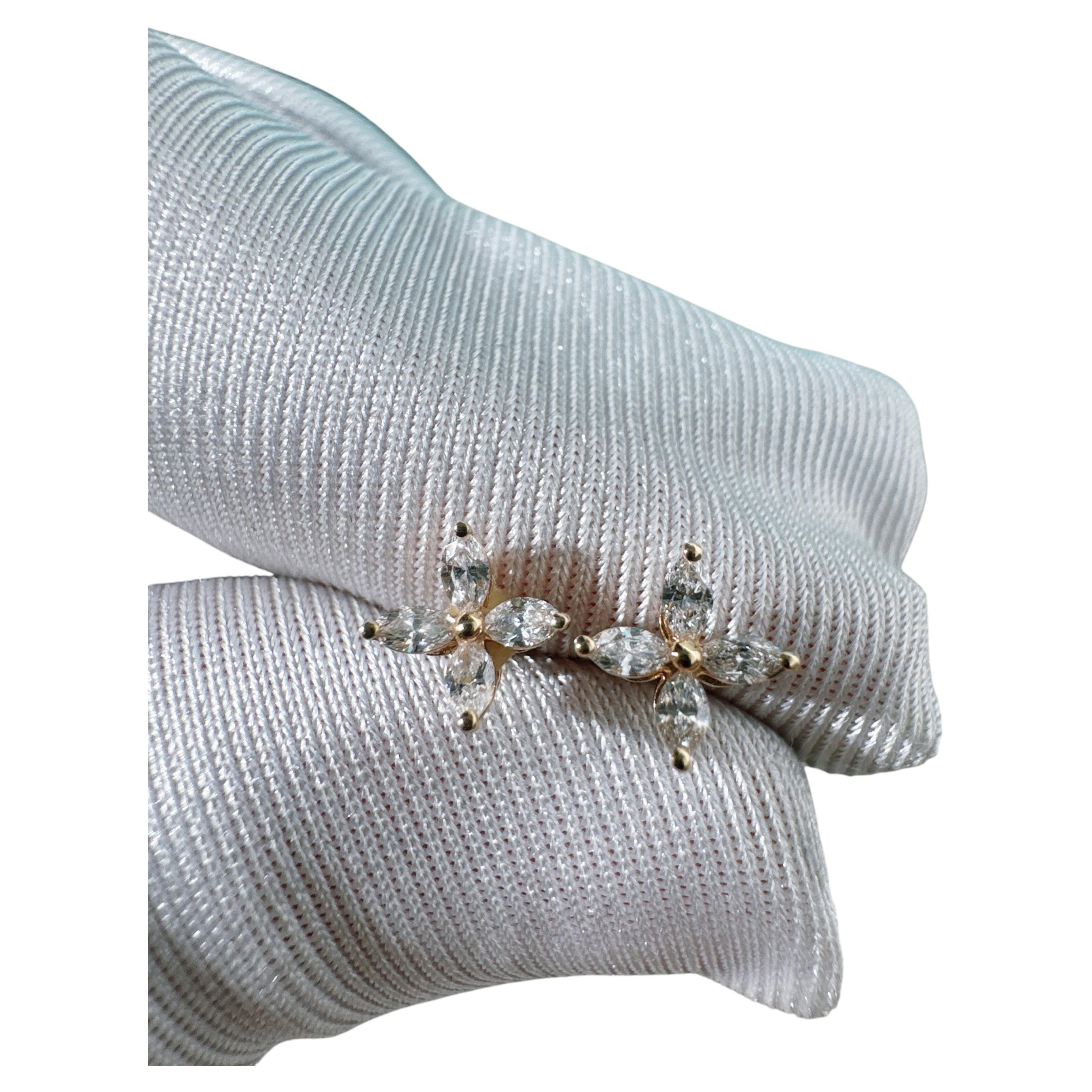 Tiffany  Victoria‑Collection18K Rose‑GoldFour‑Leaf‑CloverDiamond StudEarrings For Sale