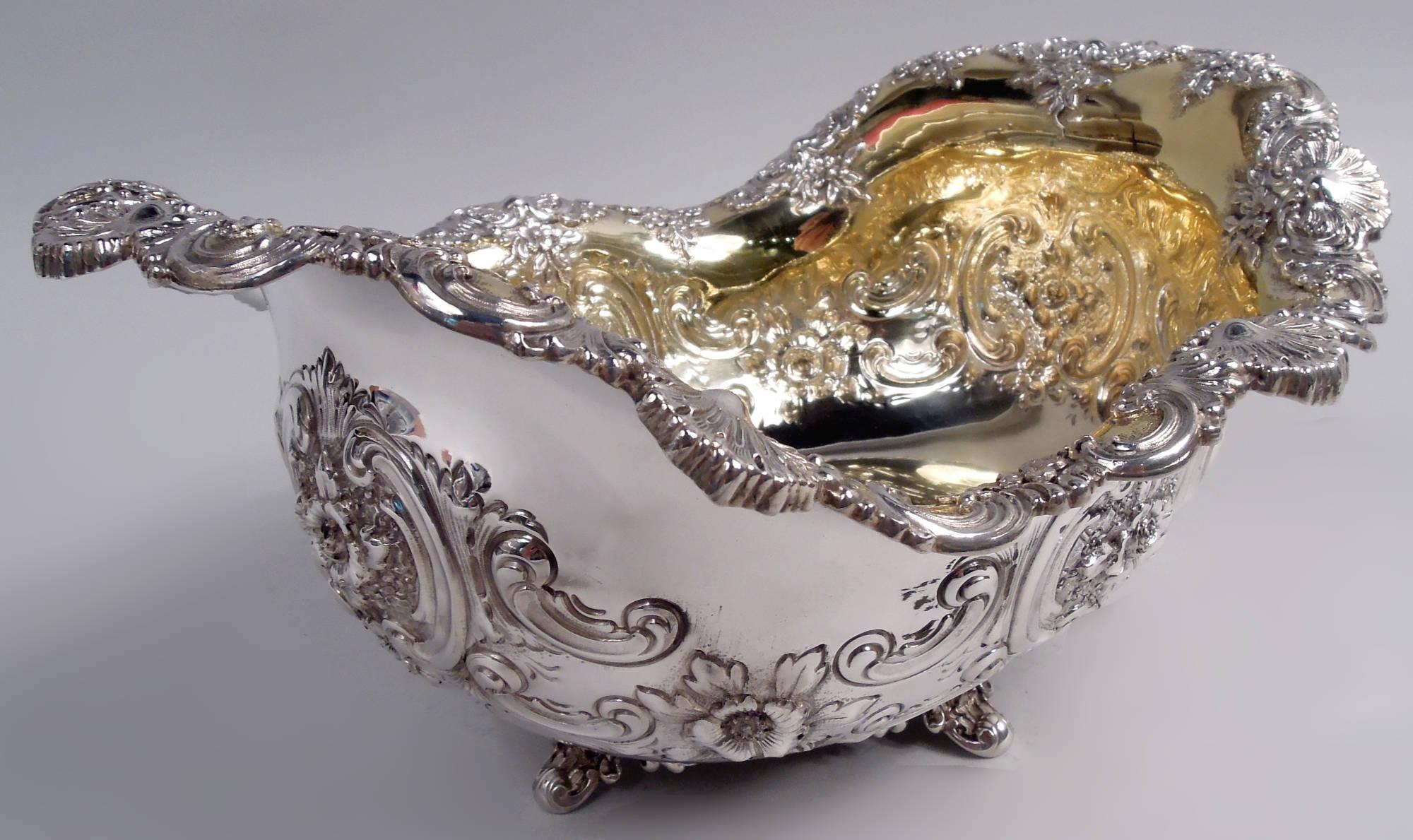American Tiffany Victorian Classical Sterling Silver Shell & Scroll Bowl For Sale