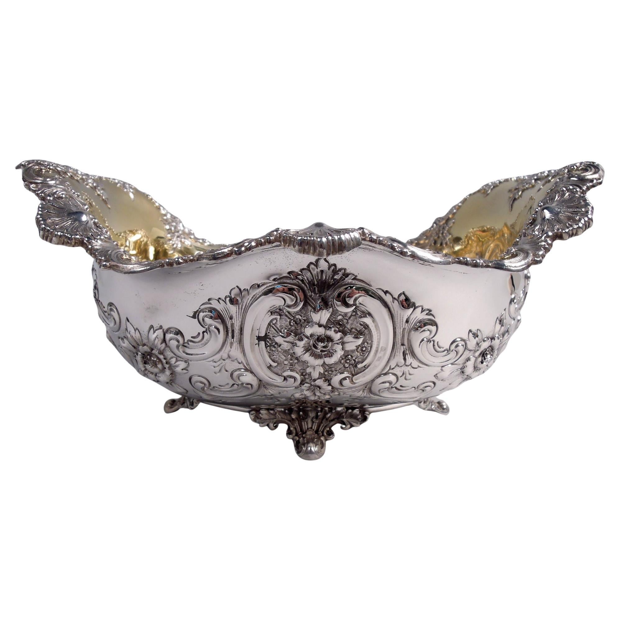 Tiffany Victorian Classical Sterling Silver Shell & Scroll Bowl For Sale