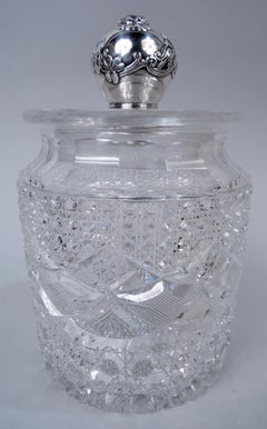 Tiffany Victorian Sterling Silver & Brilliant-Cut Glass Candy Jar