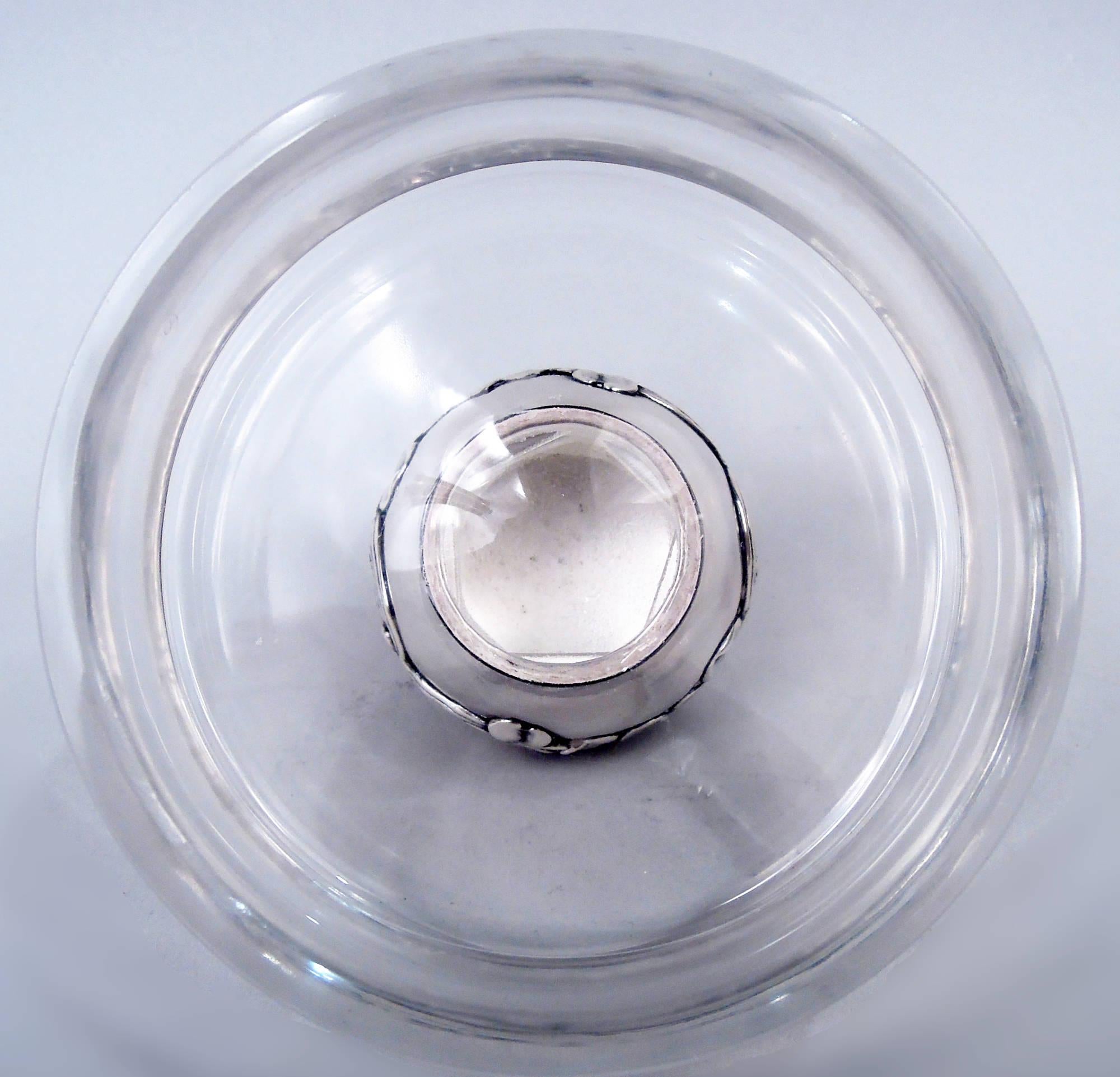 Tiffany viktorianischen Sterling Silber & Brilliant-Schliff Glas Candy Jar (Appliqué) im Angebot