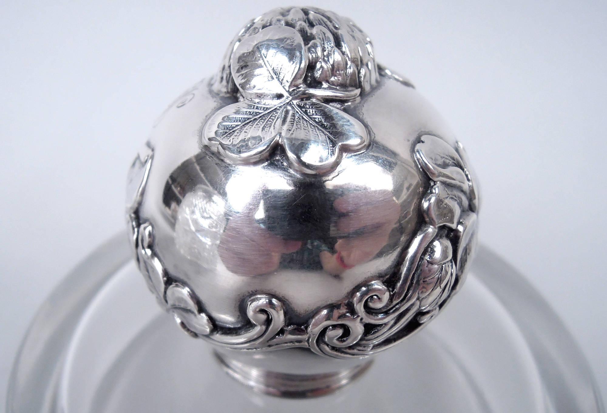 Tiffany viktorianischen Sterling Silber & Brilliant-Schliff Glas Candy Jar im Zustand „Gut“ im Angebot in New York, NY